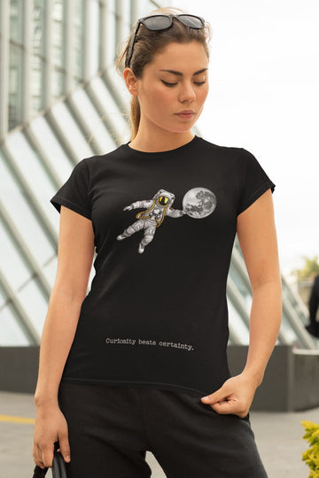 Women's T-Shirt - Curiosity Beats Certainty (Black)